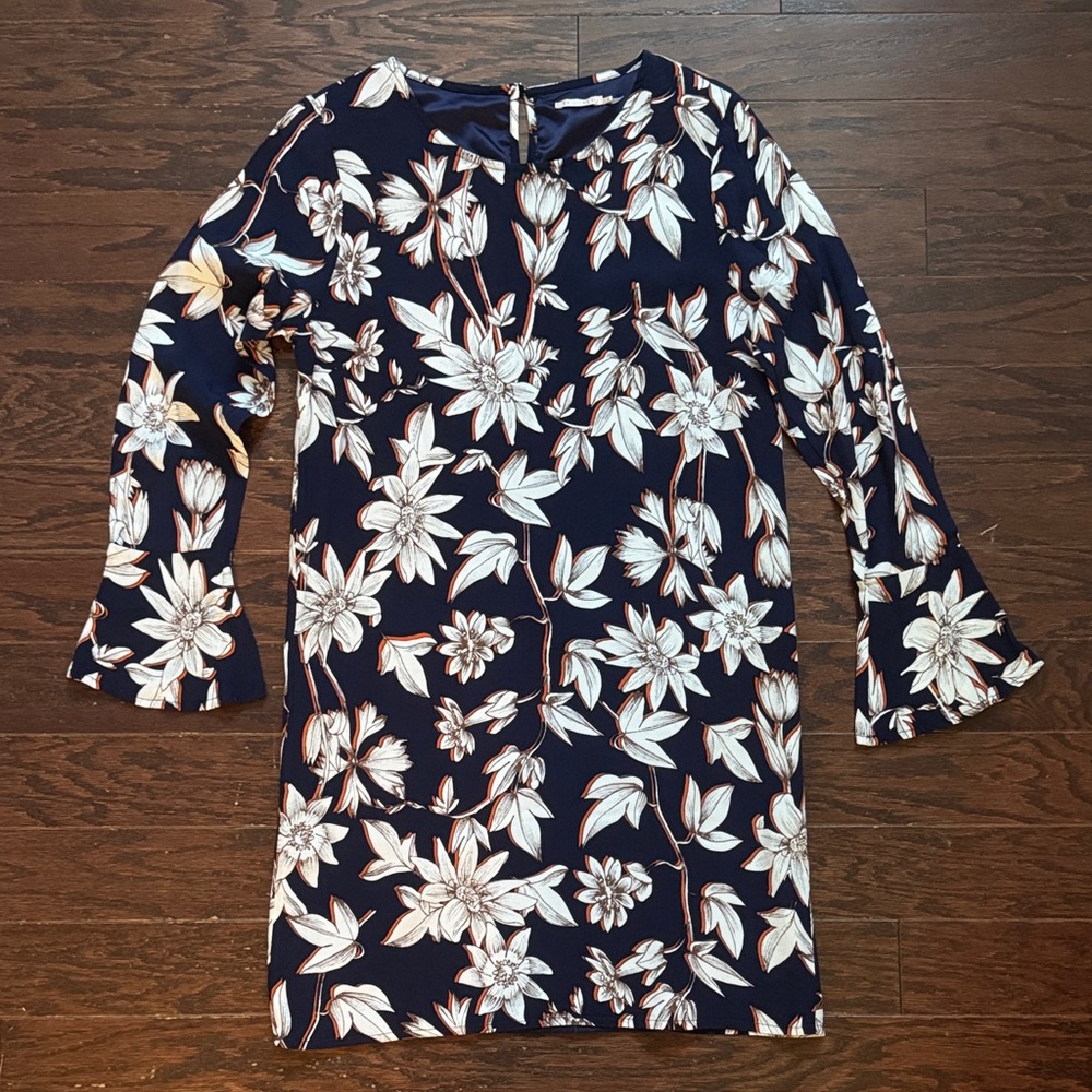 ESQUALO Navy Floral Long Sleeve Dress